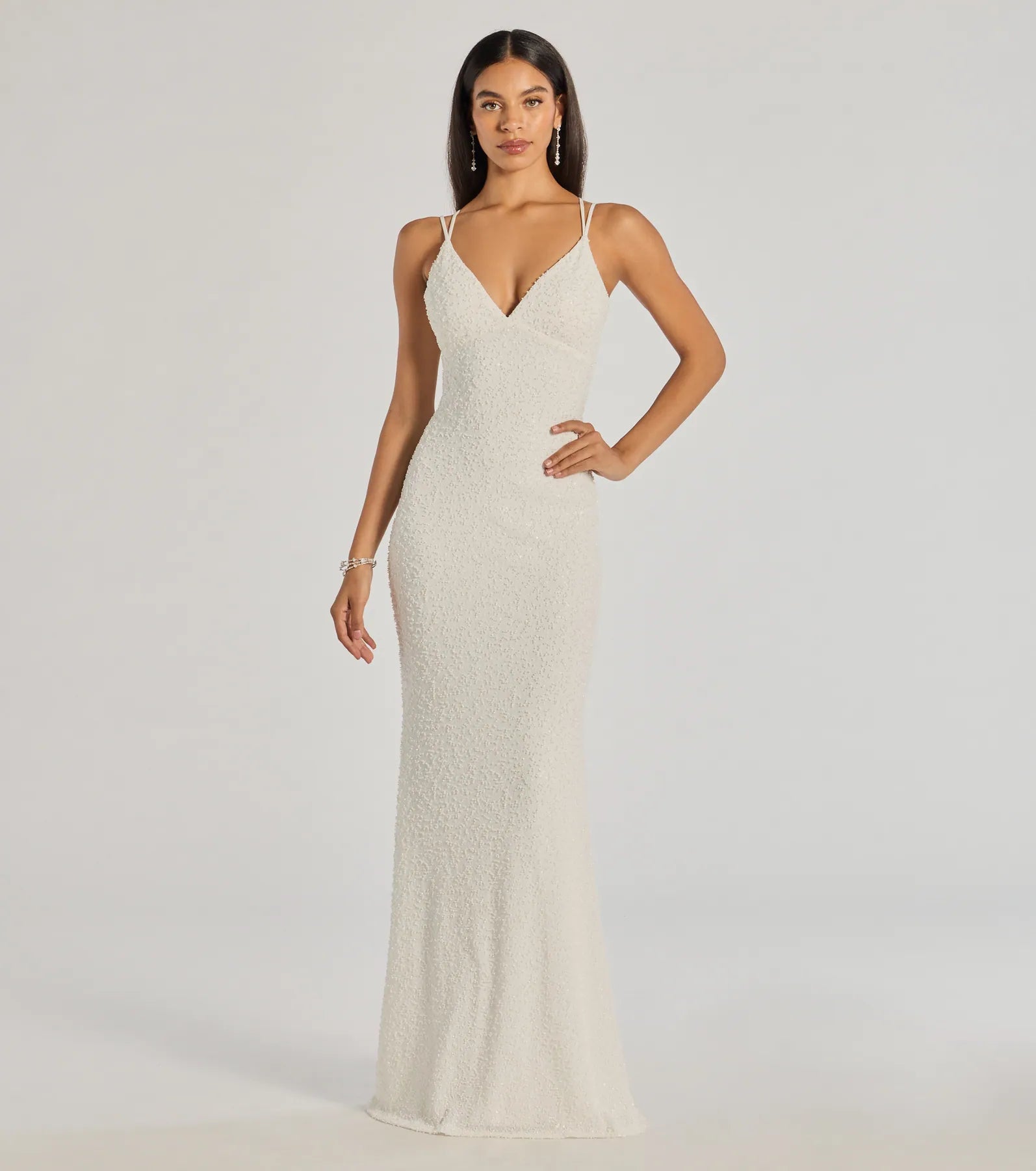 Denim maxi dresses with frayed hems for a casual lookDanni Lace-Up Beaded Lace Mermaid Dress Denim maxi dresses with frayed hems for a casual lookDanni Lace-Up Beaded Lace Mermaid Dress