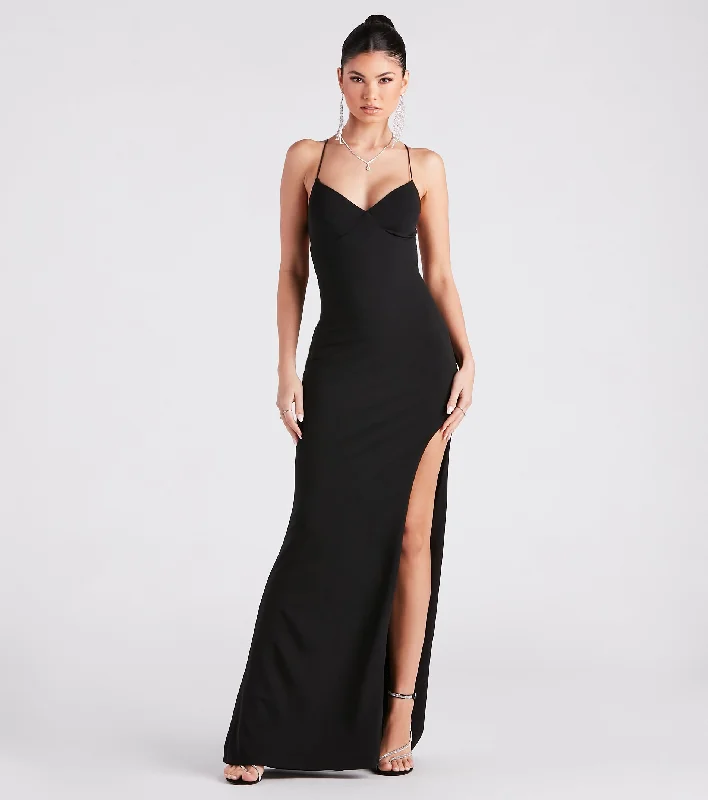 Maxi dresses with a belted empire waist for a more defined and flattering silhouetteEsmerelda Formal Crepe Strappy Mermaid Dress Maxi dresses with a belted empire waist for a more defined and flattering silhouetteEsmerelda Formal Crepe Strappy Mermaid Dress