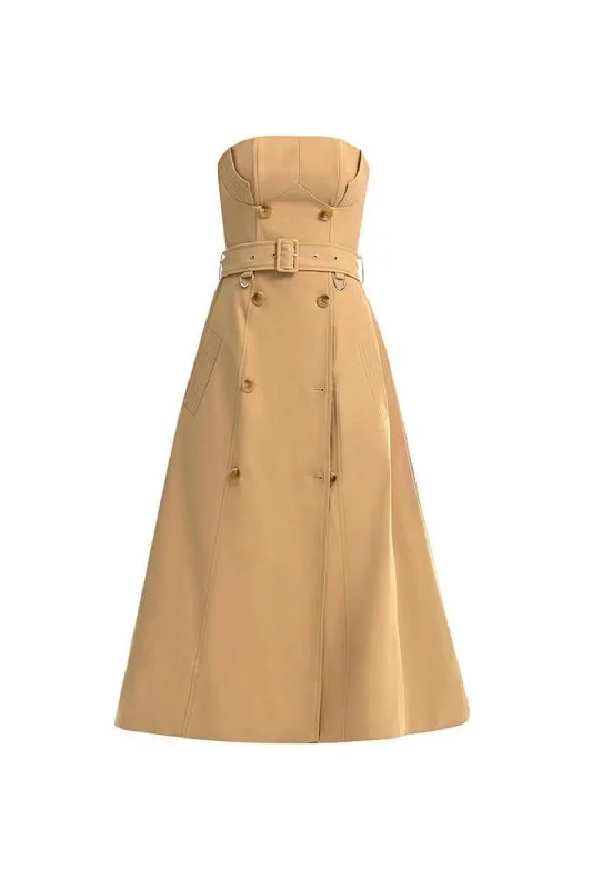Polyester maxi dresses for easy - care and durabilityGelson Strapless Straight Across Neck Dress Polyester maxi dresses for easy - care and durabilityGelson Strapless Straight Across Neck Dress
