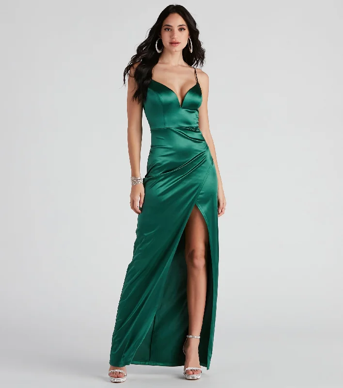 Maxi dresses with a halter neck for a stylish and sophisticated choiceKairi Formal Satin A-Line Dress Maxi dresses with a halter neck for a stylish and sophisticated choiceKairi Formal Satin A-Line Dress