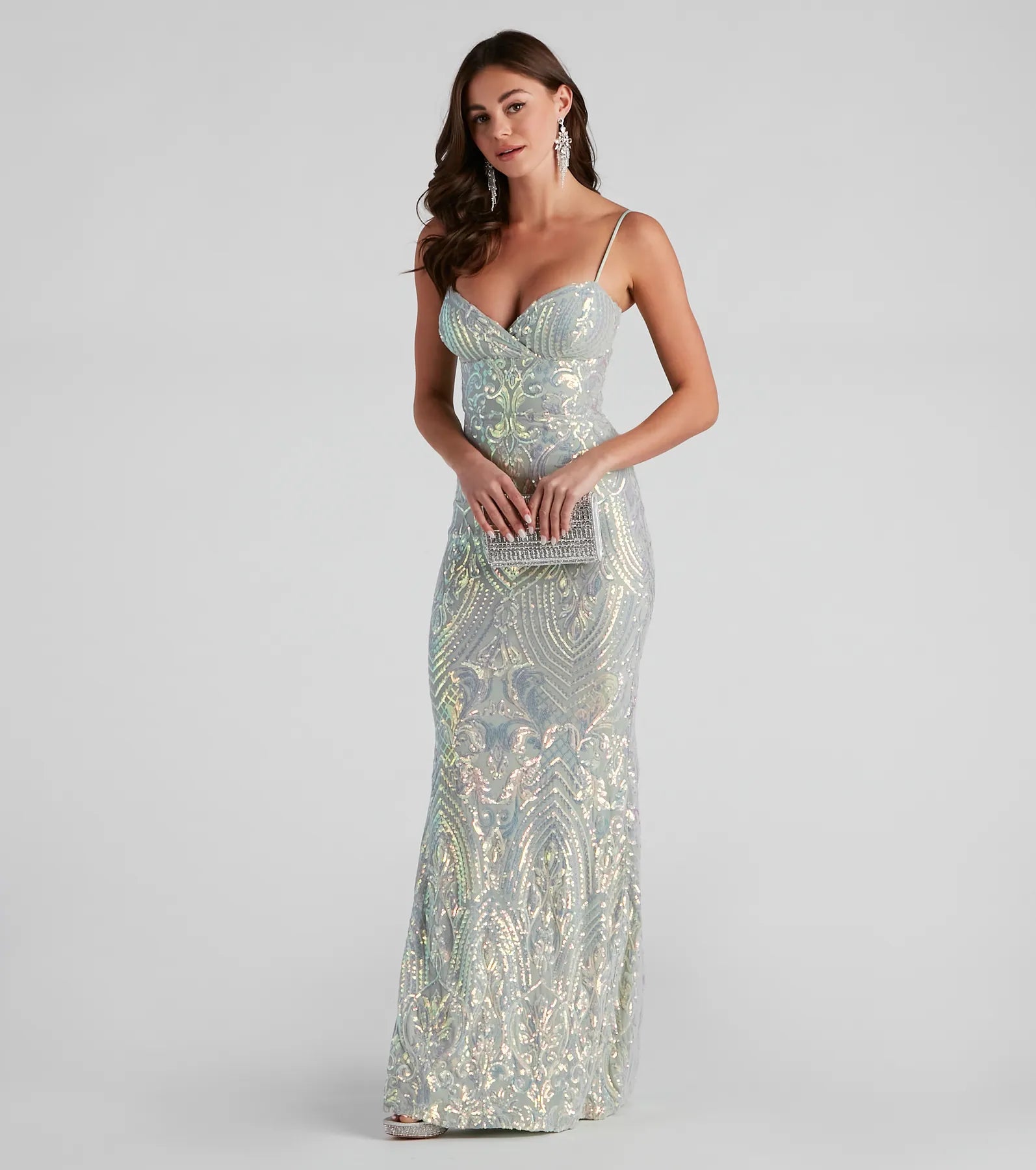 Maxi dresses with a ruffled neckline for a charming lookTeagan Sequin Slim-Fit Formal Dress Maxi dresses with a ruffled neckline for a charming lookTeagan Sequin Slim-Fit Formal Dress
