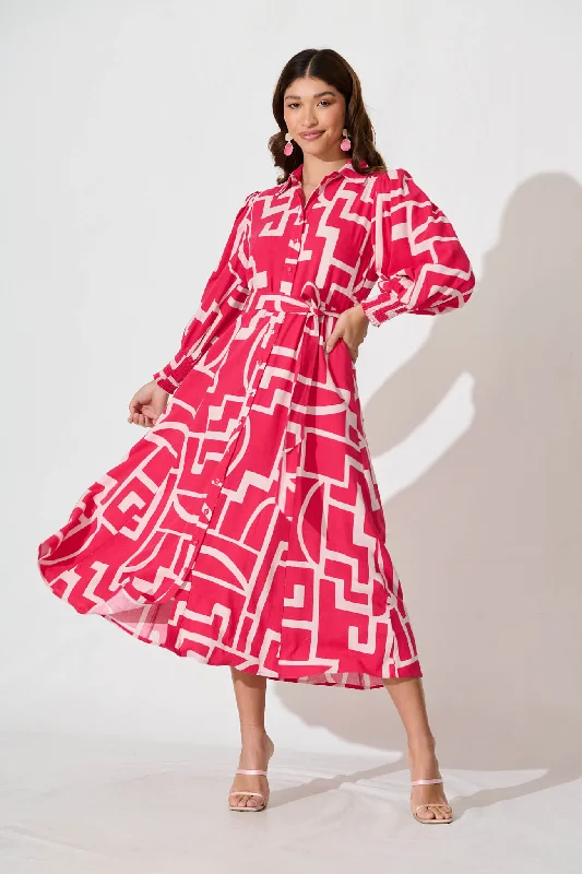Maxi dresses with cold - shoulder cutouts for a trendy lookWiltshire Maxi Dress In Pink With Pink Print Linen Blend Maxi dresses with cold - shoulder cutouts for a trendy lookWiltshire Maxi Dress In Pink With Pink Print Linen Blend
