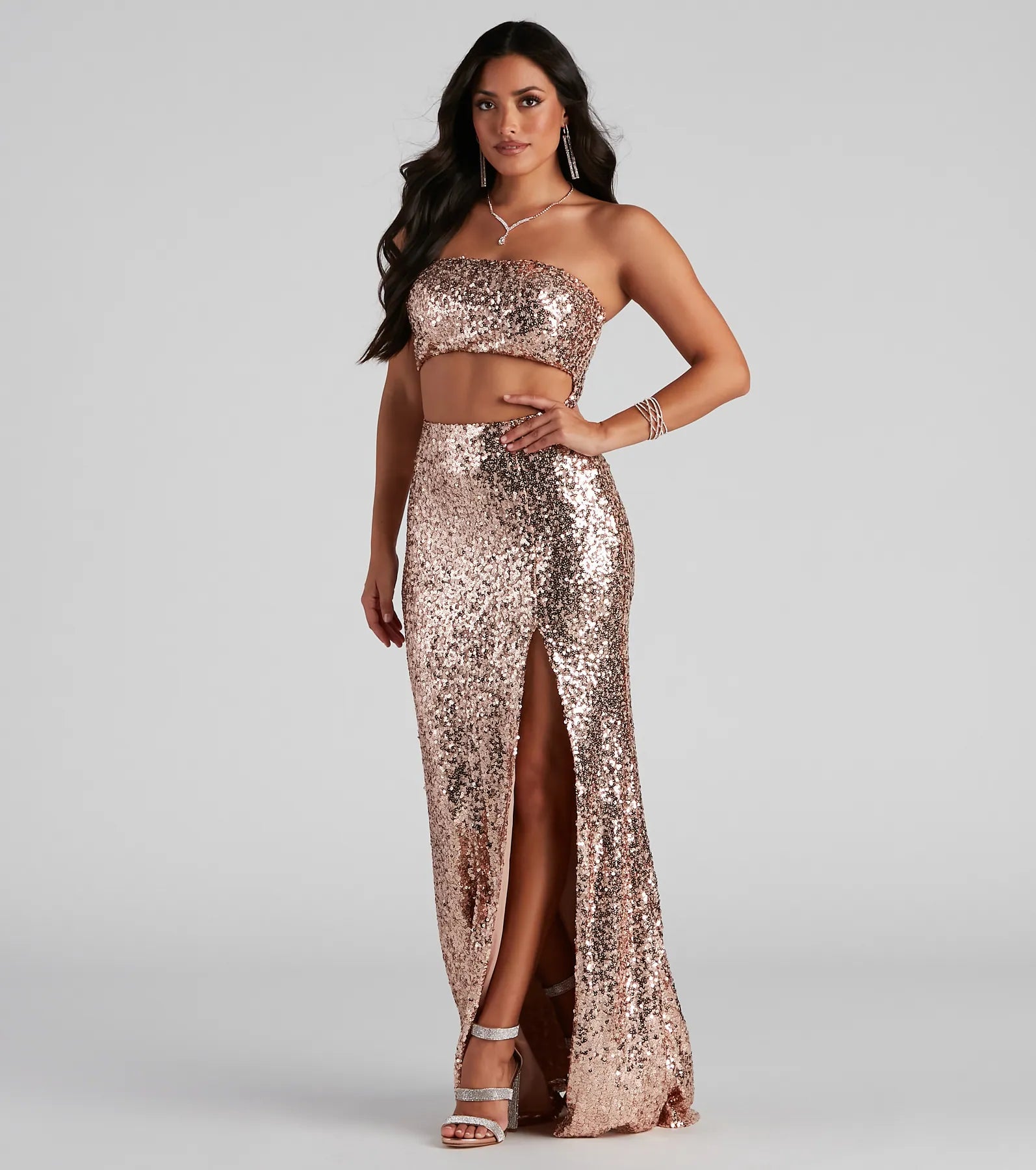 Maxi dresses with side slits for a touch of allureYasmina Formal Cutout Sequin Dress Maxi dresses with side slits for a touch of allureYasmina Formal Cutout Sequin Dress