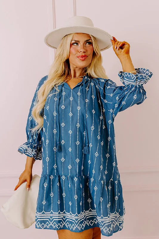 Mini dresses with cold - shoulder designsCharleston Stroll Embroidered Mini Dress in Riverside Curves Mini dresses with cold - shoulder designsCharleston Stroll Embroidered Mini Dress in Riverside Curves