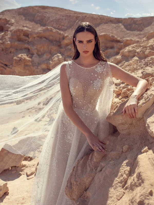 Wedding guest dresses with patchwork designs for a unique lookHigh Illusion Neck Lace Wedding Dress with Tulle Wings Wedding guest dresses with patchwork designs for a unique lookHigh Illusion Neck Lace Wedding Dress with Tulle Wings