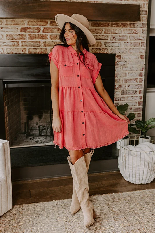 Mini dresses with keyhole necklinesKaleidoscope Ways Mineral Wash Mini Dress In Coral Mini dresses with keyhole necklinesKaleidoscope Ways Mineral Wash Mini Dress In Coral