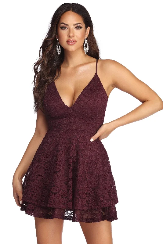 Cotton mini dresses for a comfortable everyday optionLace Appeal Layered Skater Dress Cotton mini dresses for a comfortable everyday optionLace Appeal Layered Skater Dress