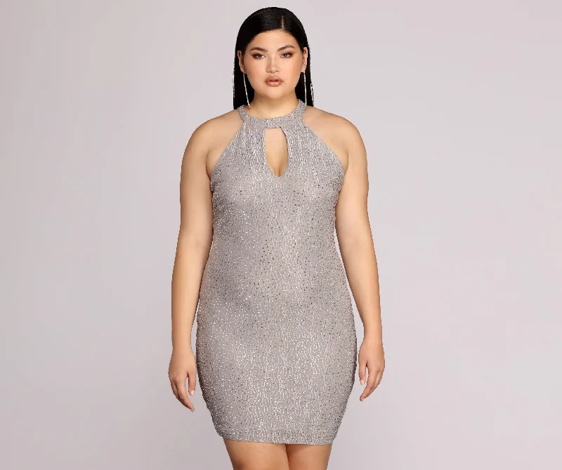Mini dresses with gathered skirts for a voluminous effectPlus Stunning In Silver Formal Dress Mini dresses with gathered skirts for a voluminous effectPlus Stunning In Silver Formal Dress