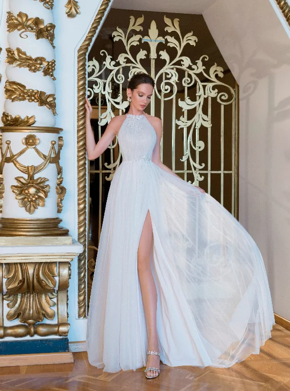 Sleeveless wedding guest dresses with pleated bodicesSleeveless Wedding Dress With Sexy Side Slit Sleeveless wedding guest dresses with pleated bodicesSleeveless Wedding Dress With Sexy Side Slit