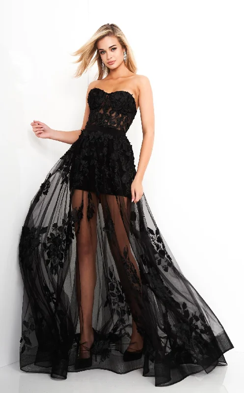 Prom dresses with lace - trimmed sleeves and empire - style waists for a flattering and vintage - inspired formal affairJovani 02845CL Dress