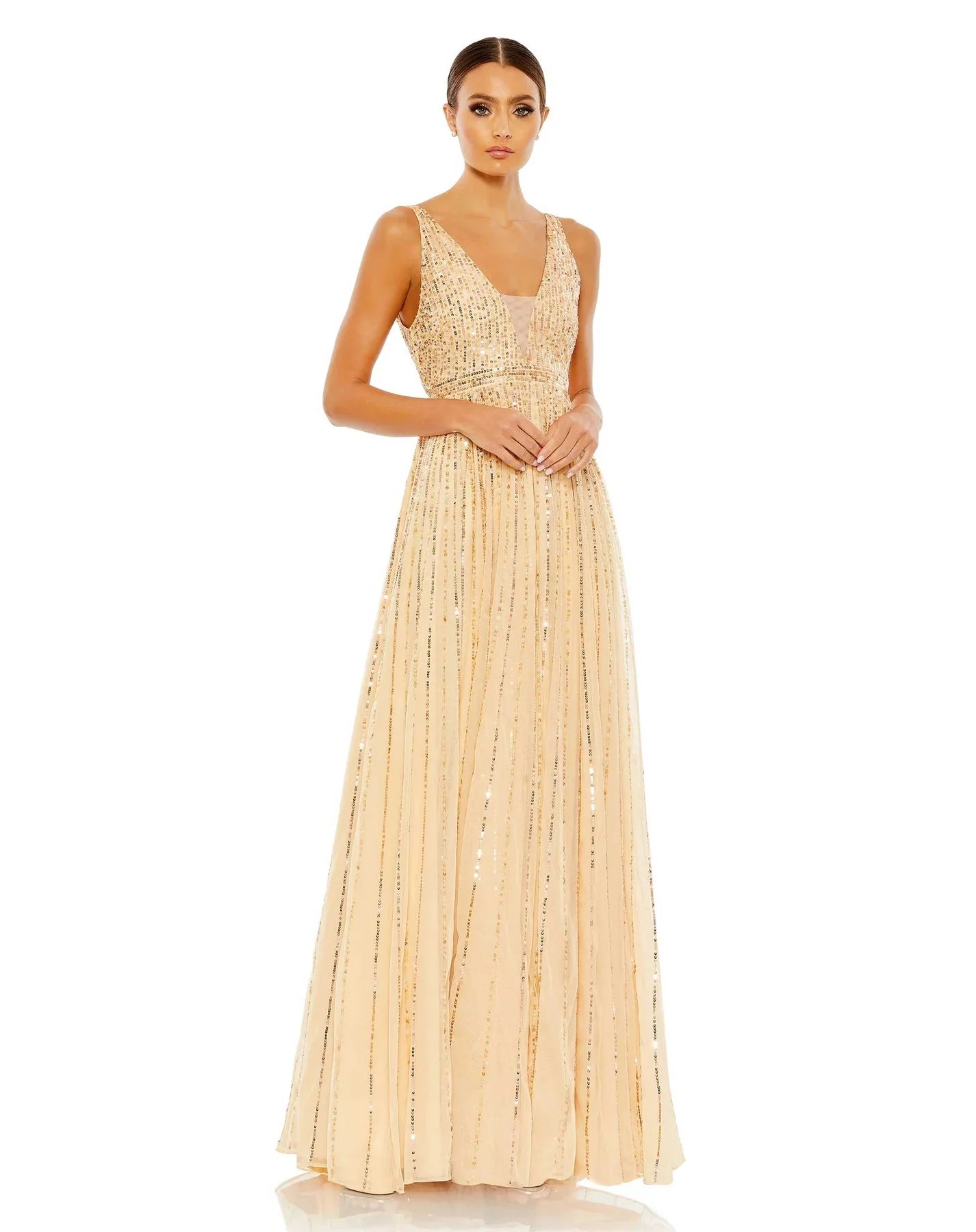 Sequined formal dresses with open backs for a sexy prom styleMac Duggal 10700 - Deep V-Neck Sequin Prom Gown Sequined formal dresses with open backs for a sexy prom styleMac Duggal 10700 - Deep V-Neck Sequin Prom Gown