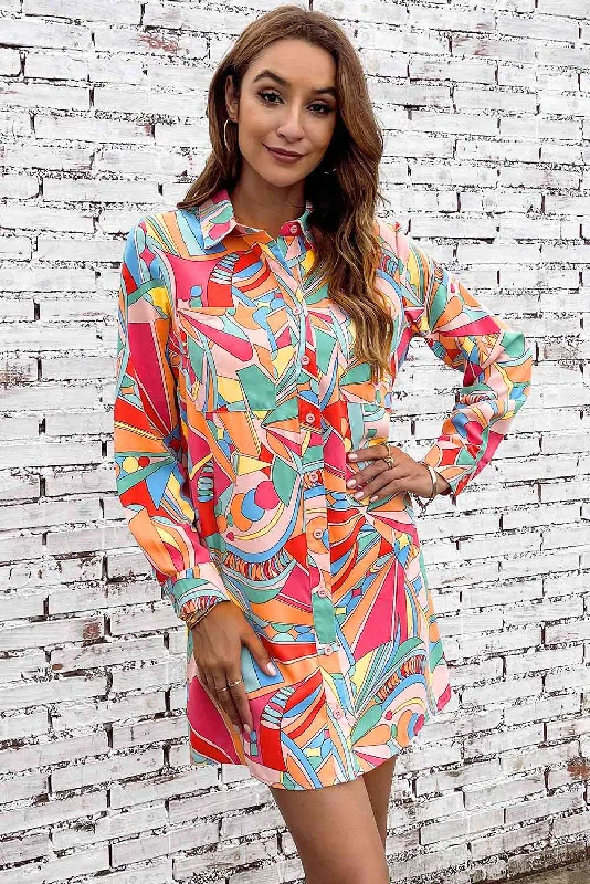 Lace - Embellished Women Dress for an Elegant and Sophisticated AppearanceMulticolored Long Sleeve Shirt Dress Lace - Embellished Women Dress for an Elegant and Sophisticated AppearanceMulticolored Long Sleeve Shirt Dress