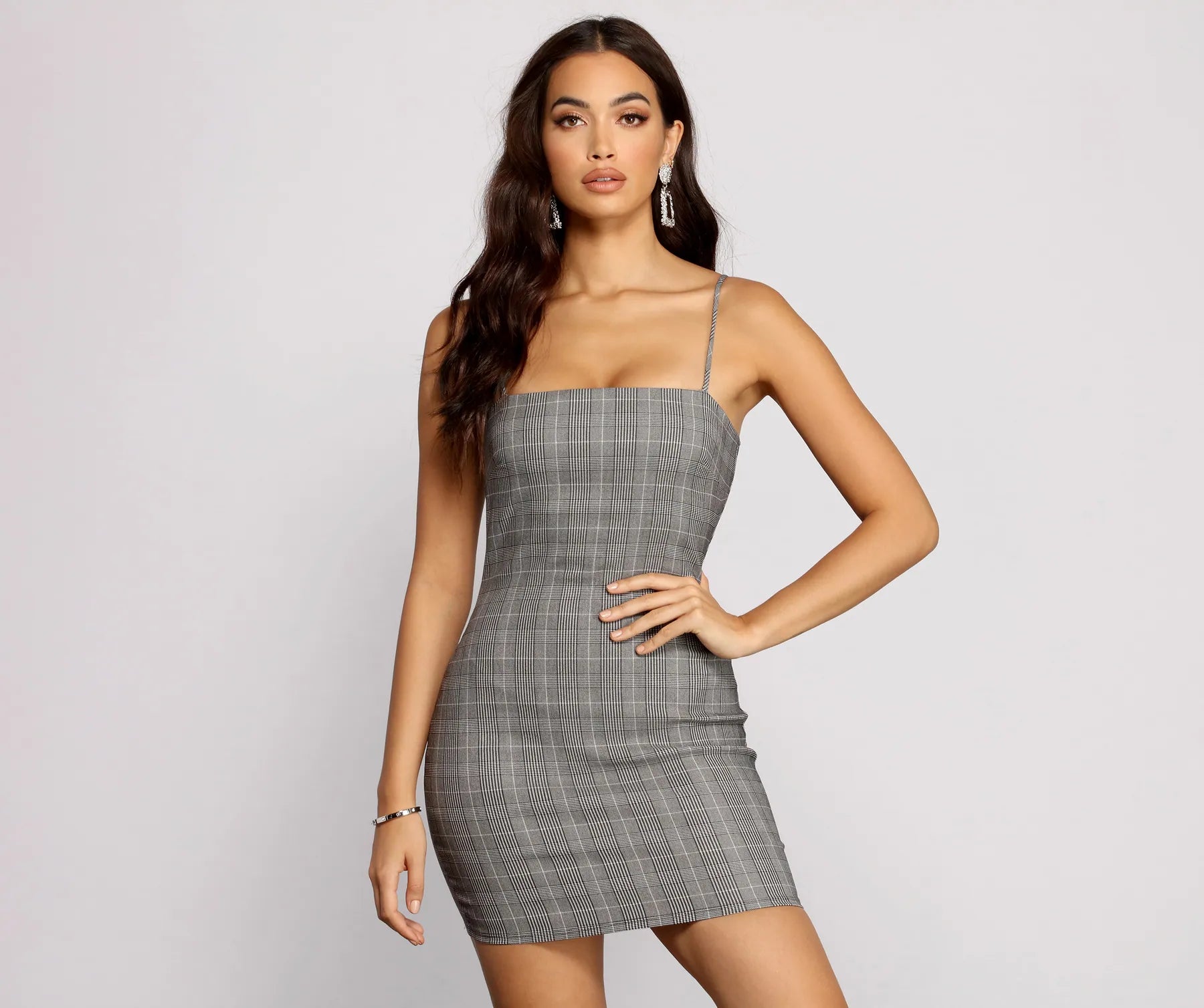 Sleeveless Women Dress in Bright Colors for Summer PartiesPretty In Plaid Woven Mini Dress Sleeveless Women Dress in Bright Colors for Summer PartiesPretty In Plaid Woven Mini Dress