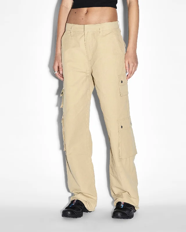 Women's Cargo Pants with Concealed Pockets in Dark Olive for a Sleek and Functional DesignDRILL CARGO KHAKI Women's Cargo Pants with Concealed Pockets in Dark Olive for a Sleek and Functional DesignDRILL CARGO KHAKI