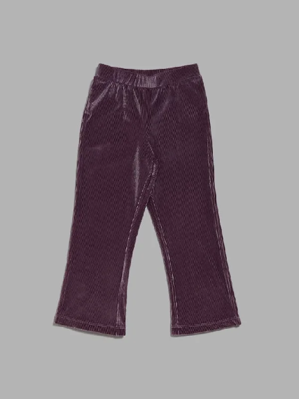 High - Waisted Women Shorts for a Retro and Flattering LookHOP Kids Lilac Velvet Wide Leg Trousers High - Waisted Women Shorts for a Retro and Flattering LookHOP Kids Lilac Velvet Wide Leg Trousers