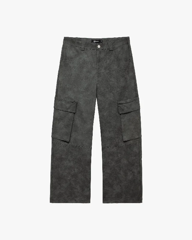 Women's Cargo Pants with Concealed Pockets in Dark Olive for a Sleek and Functional DesignSCRIPT LOGO LEATHER PANTS GREY Women's Cargo Pants with Concealed Pockets in Dark Olive for a Sleek and Functional DesignSCRIPT LOGO LEATHER PANTS GREY