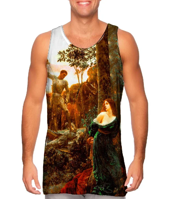 Mock Neck Women's Performance Tank Tops for CyclingSir Frank Dicksee - "Chivalry" (1885) Mock Neck Women's Performance Tank Tops for CyclingSir Frank Dicksee - "Chivalry" (1885)