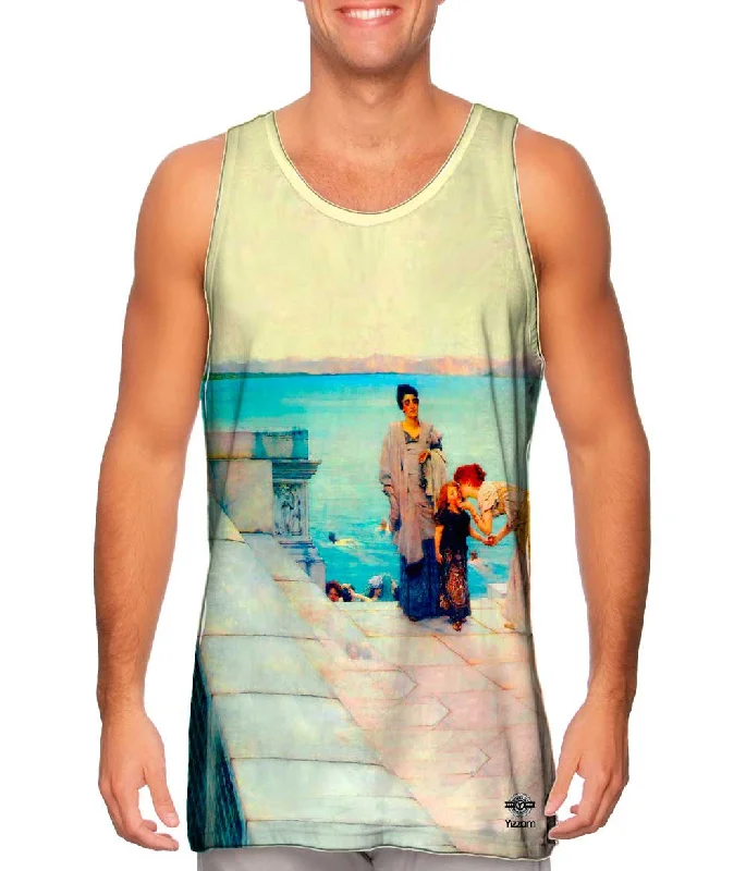 Plus Size Women's Glitter - Trimmed Tank Tops for Party NightsSir Lawrence Alma Tadema - "Creation A Kiss" (1891) Plus Size Women's Glitter - Trimmed Tank Tops for Party NightsSir Lawrence Alma Tadema - "Creation A Kiss" (1891)