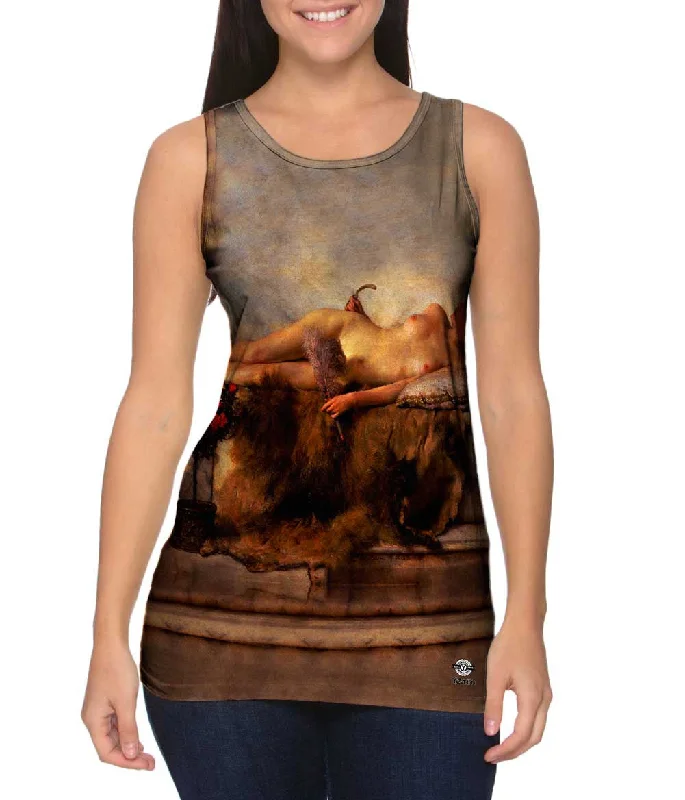 Scoop Neck Women's Linen Blend Tank Tops for SummerSir Lawrence Alma-Tadema - "In the Tepidarium" (1881) Scoop Neck Women's Linen Blend Tank Tops for SummerSir Lawrence Alma-Tadema - "In the Tepidarium" (1881)