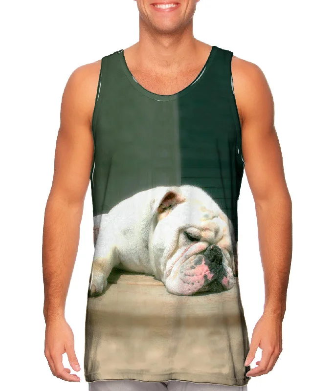 High - Neck Women's Silk Blend Tank Tops for a Luxurious FeelSleepy Time Bulldog