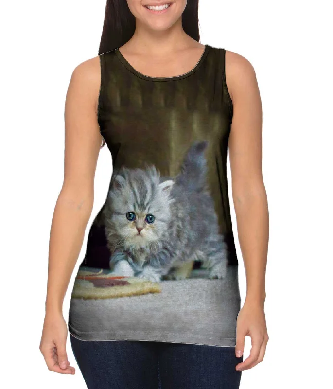 Plus Size Women's Glitter - Trimmed Tank Tops for Party NightsSmall And Fuzzy Kitten Plus Size Women's Glitter - Trimmed Tank Tops for Party NightsSmall And Fuzzy Kitten