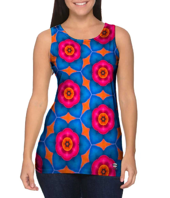 One - Shoulder Women's Rayon Blend Tank Tops for a Flowy LookSmell The Blue Flowers Pattern One - Shoulder Women's Rayon Blend Tank Tops for a Flowy LookSmell The Blue Flowers Pattern