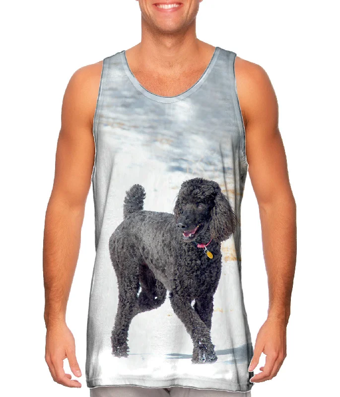 One - Shoulder Women's Rayon Blend Tank Tops for a Flowy LookSmokey Poodle In The Snow One - Shoulder Women's Rayon Blend Tank Tops for a Flowy LookSmokey Poodle In The Snow