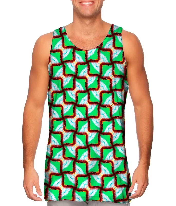 Crew Neck Women's Sustainable Tank Tops Made from Recycled MaterialsSnakey Shacky Pattern Crew Neck Women's Sustainable Tank Tops Made from Recycled MaterialsSnakey Shacky Pattern