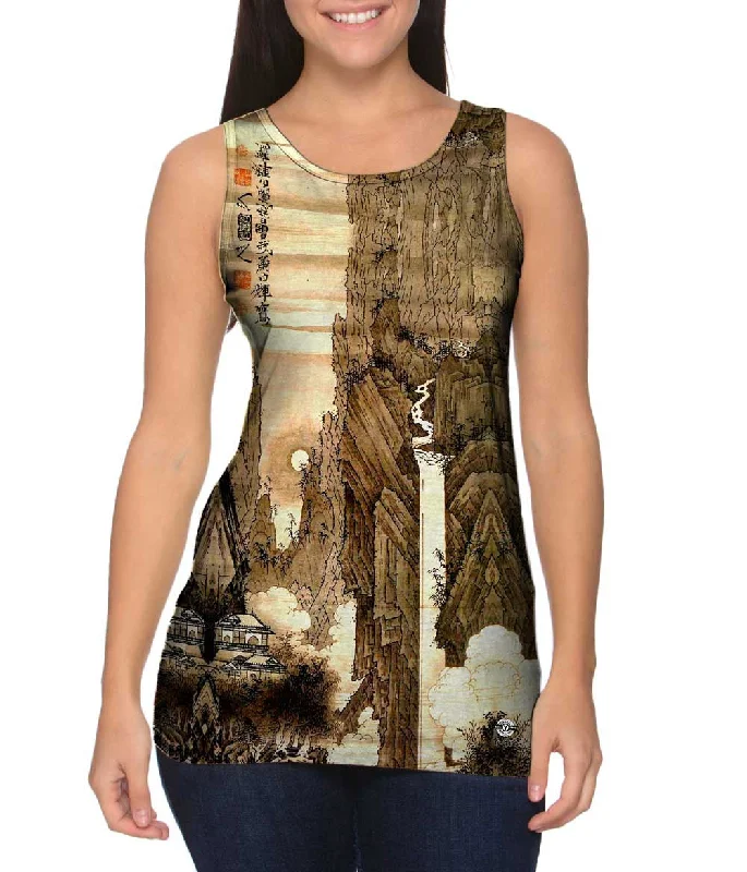 Plus Size Women's Glitter - Trimmed Tank Tops for Party NightsSoga Shohaku - "Japanese Soga Shohaku" (1781) Plus Size Women's Glitter - Trimmed Tank Tops for Party NightsSoga Shohaku - "Japanese Soga Shohaku" (1781)