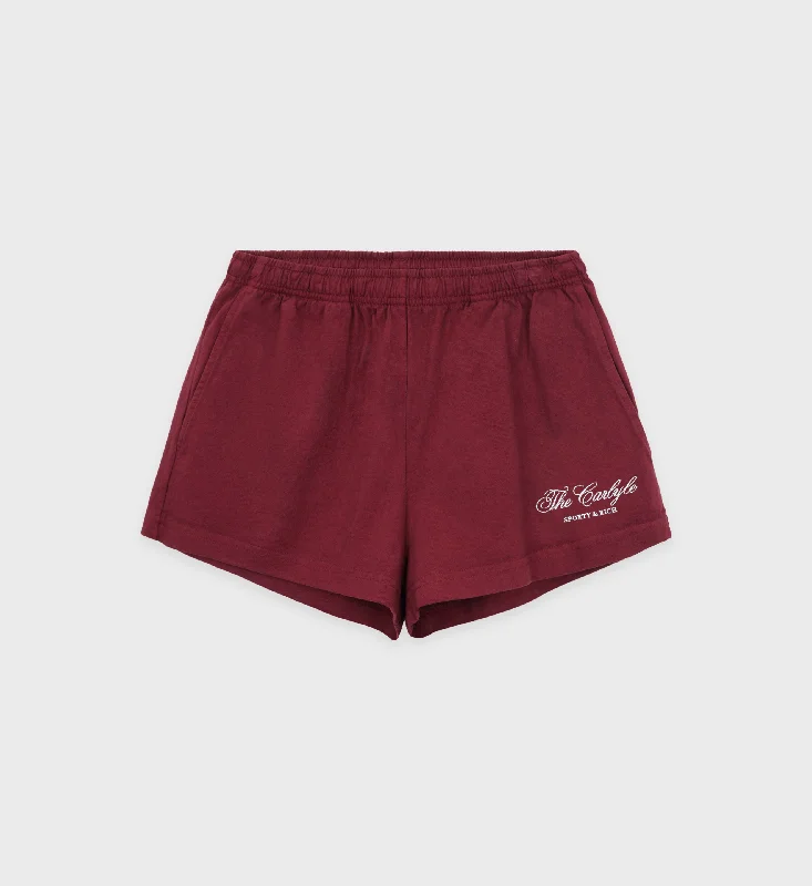 Cuffed Women Shorts for a Laid - Back and Trendy LookThe Carlyle Script Disco Short - Merlot/White Cuffed Women Shorts for a Laid - Back and Trendy LookThe Carlyle Script Disco Short - Merlot/White
