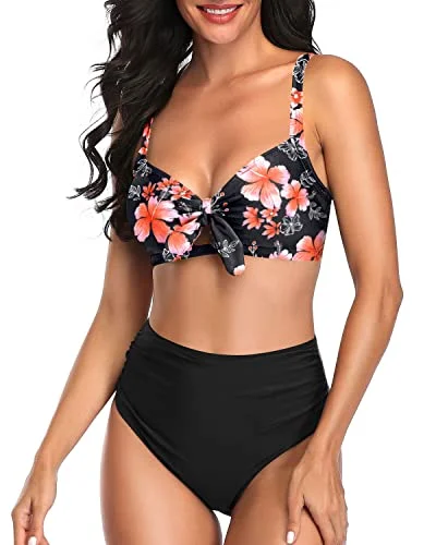 Sustainable bikini made from recycled materials for eco - conscious beachgoersKnot Tie Bathing Suits Women Two Piece High Waisted Bikini Set-Pink Flower Sustainable bikini made from recycled materials for eco - conscious beachgoersKnot Tie Bathing Suits Women Two Piece High Waisted Bikini Set-Pink Flower
